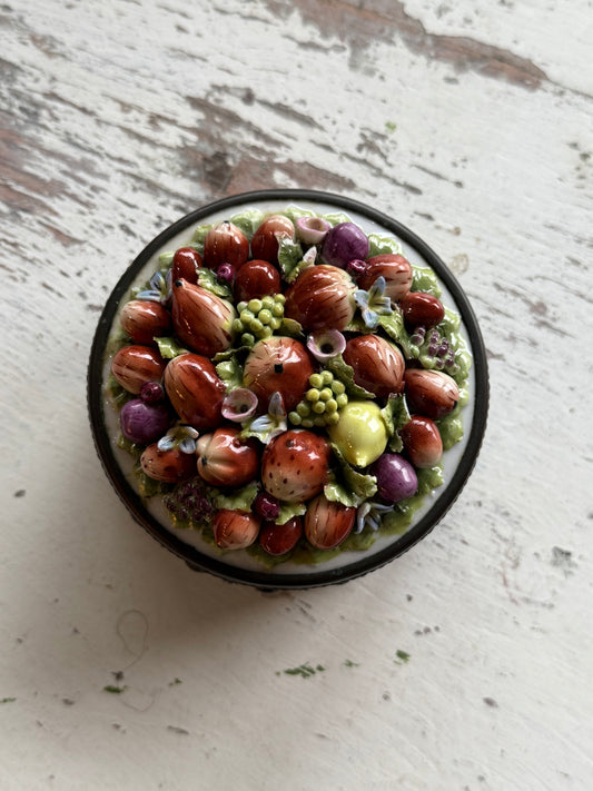 Vintage Fruits & Floral Trinket Box