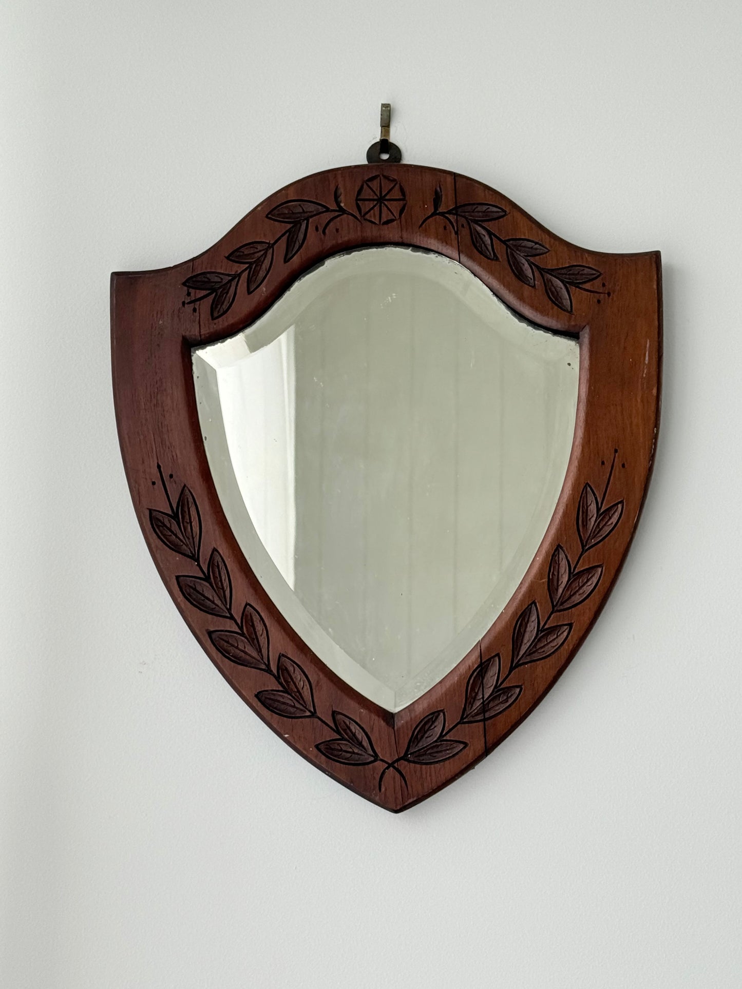Vintage Shield-Shaped Mirror