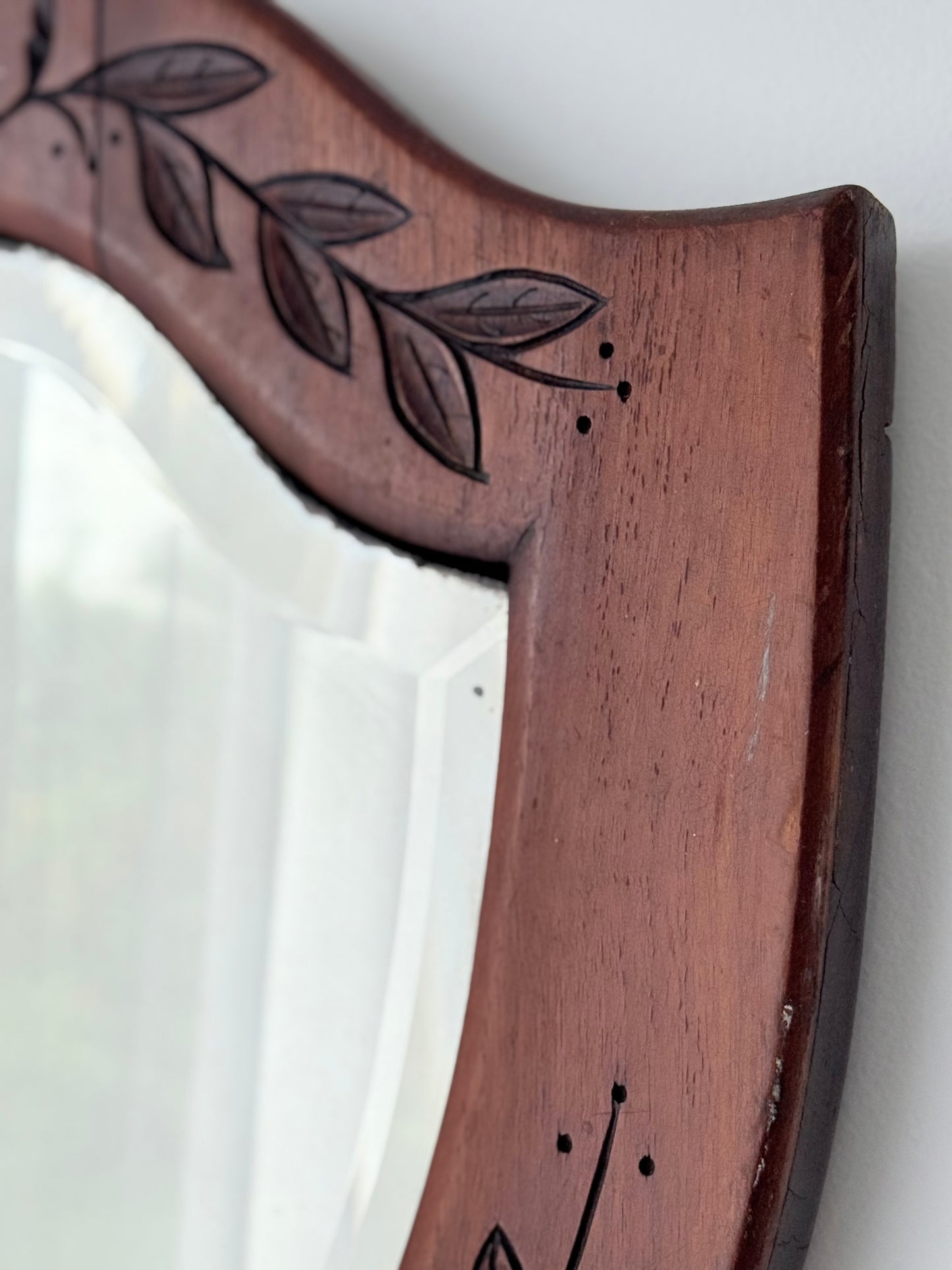 Vintage Shield-Shaped Mirror