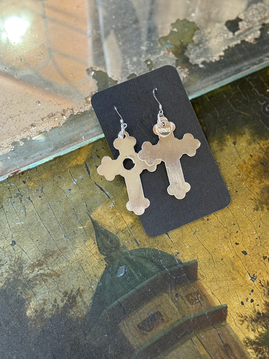 Art Jewellery - Silver Earrings - cross