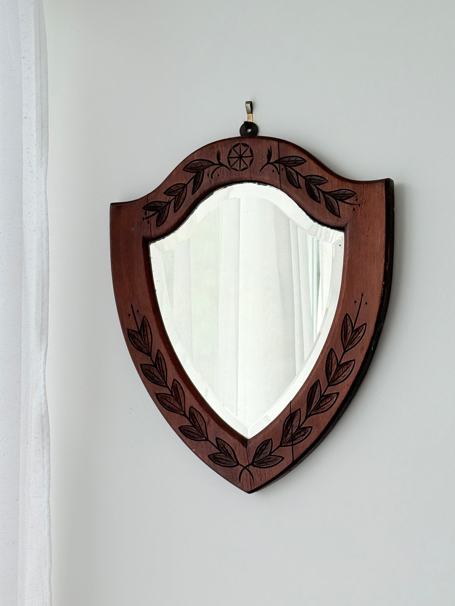 Vintage Shield-Shaped Mirror