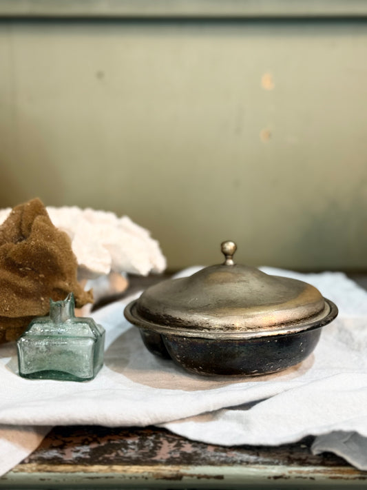 Old Silver Dish with Lid