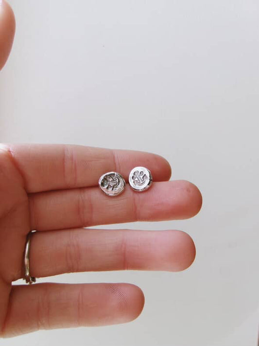 Anchor Silver Stud Earrings - GPH & SS Ocean Collection