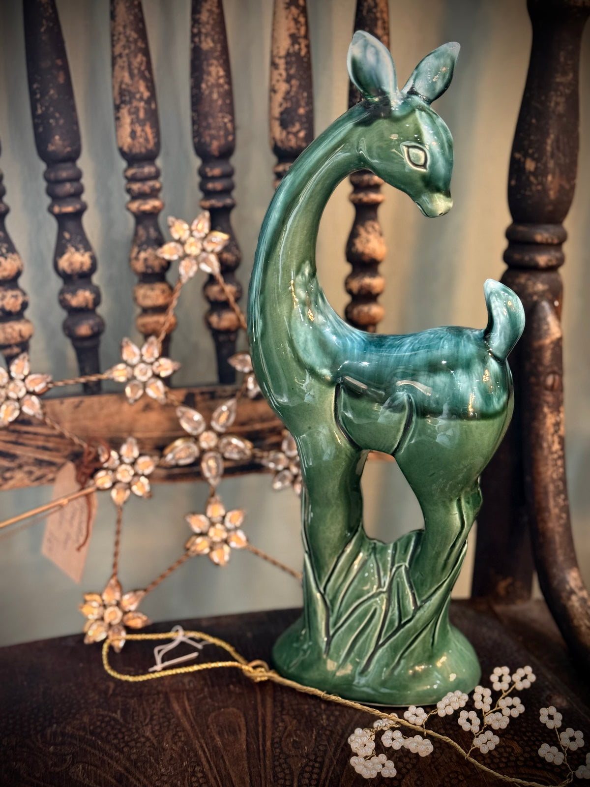 Vintage Green Deer