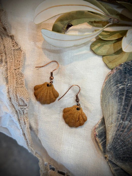 Seashell Copper Earrings - 4
