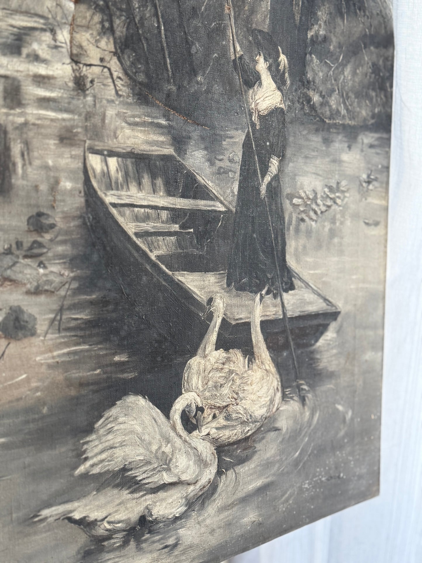 Antique Swan Painting