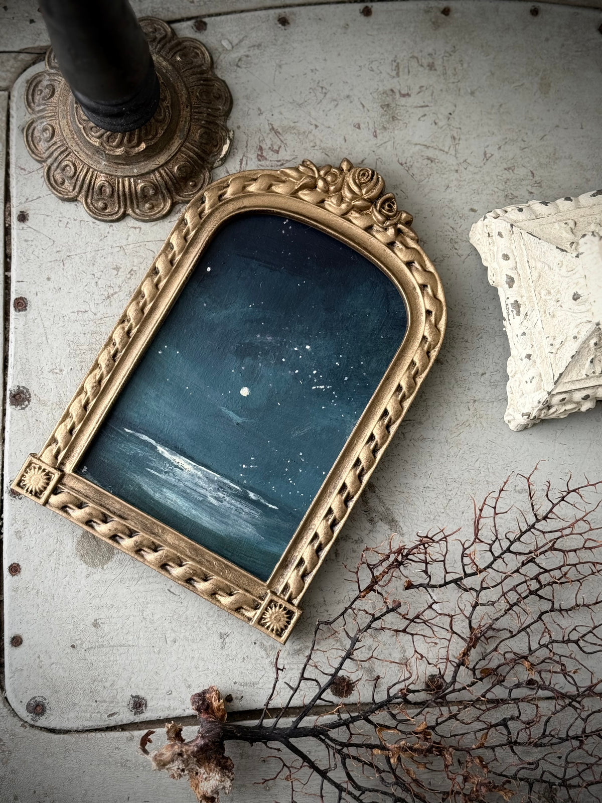 "The Sea and the Moon” series - #4 mini arch seascape by Fonda Shae