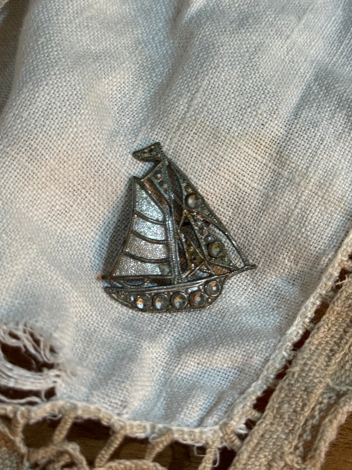 Vintage Sailboat Brooch