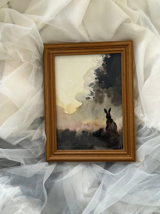 Water Colour Sunset Hare - Linda Titow