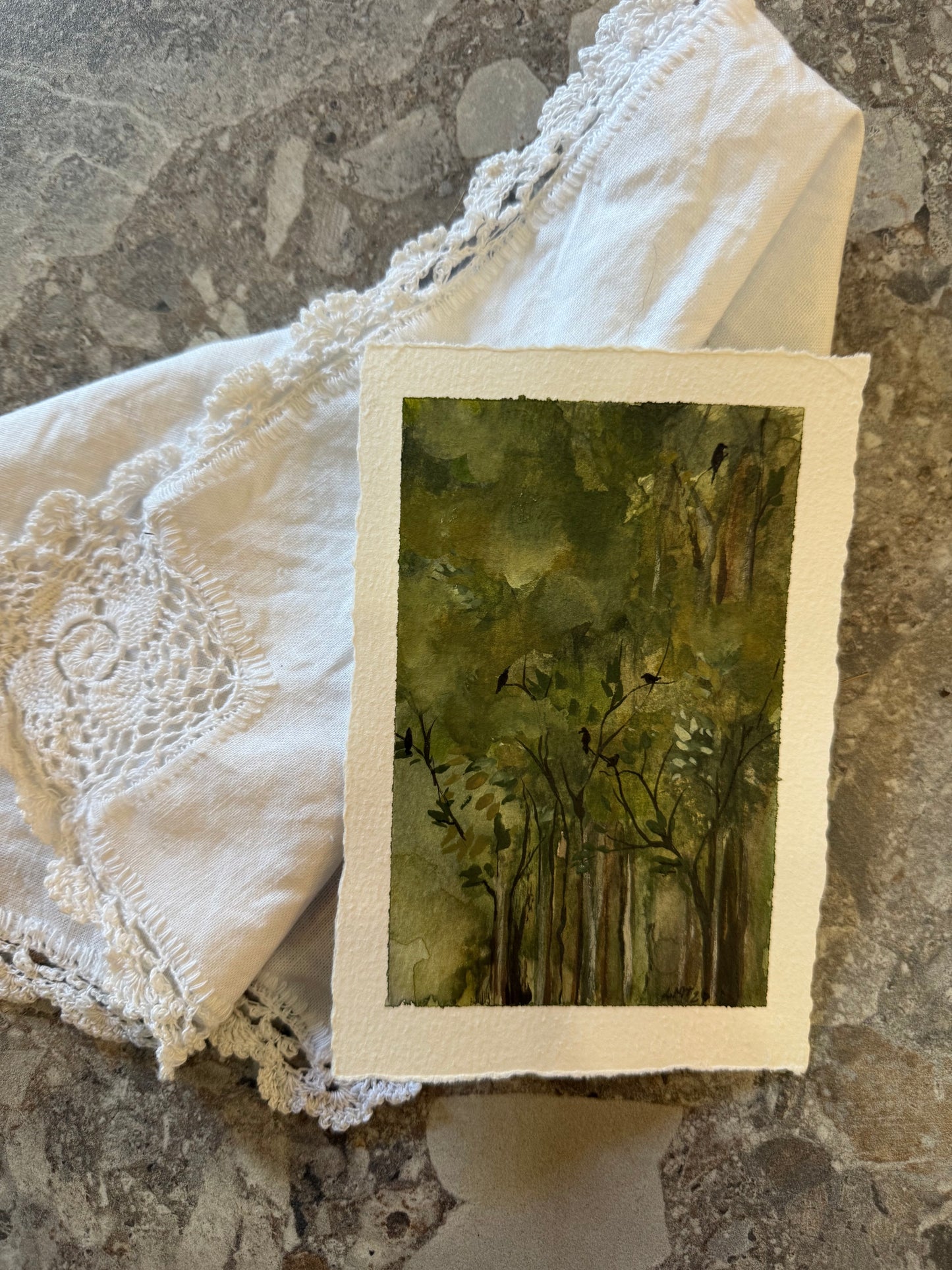 Water Colour; Forest Birds - unframed - Linda Titow