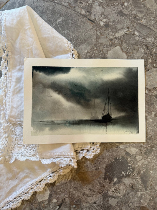 Water Colour; Ship Shadow - unframed - Linda Titow