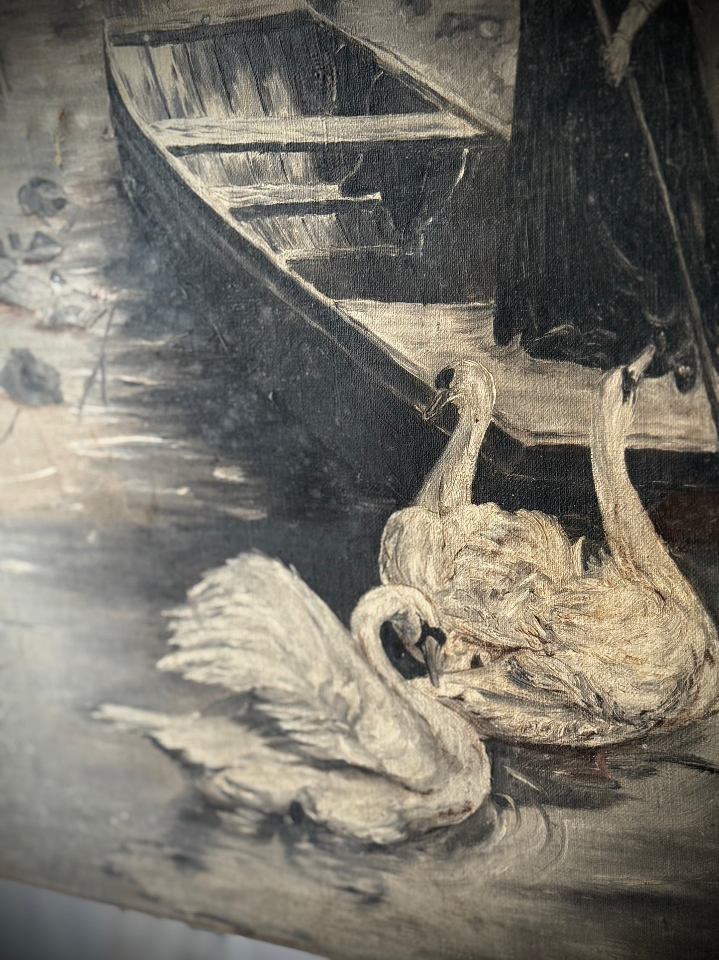 Antique Swan Painting