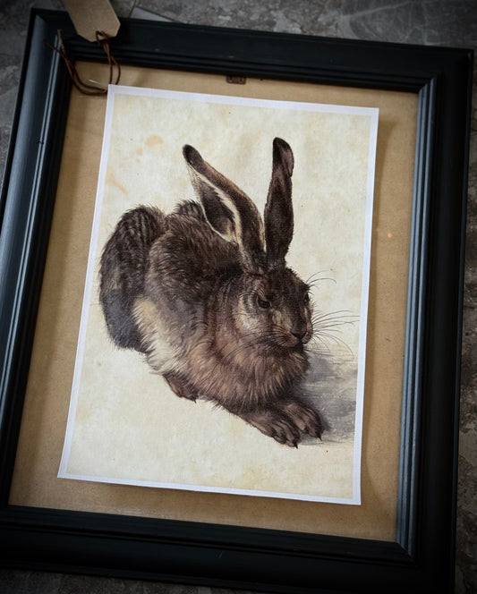 Antiqued Canvas Print - Hare 20cm x 30cm