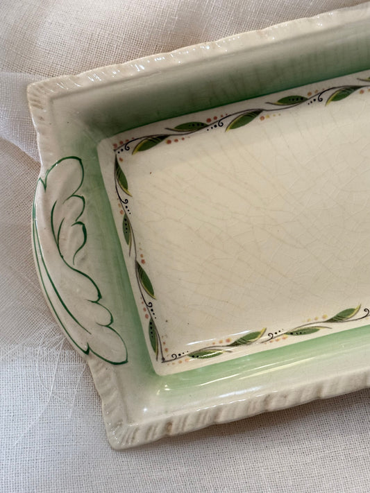 Vintage Green Leaf Plate