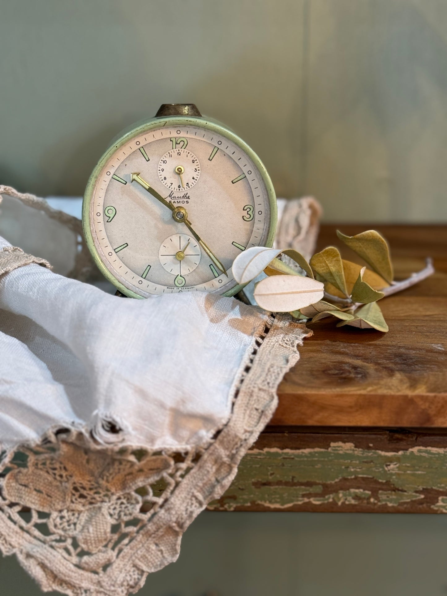 Vintage Clock - Mauthe - Round Green