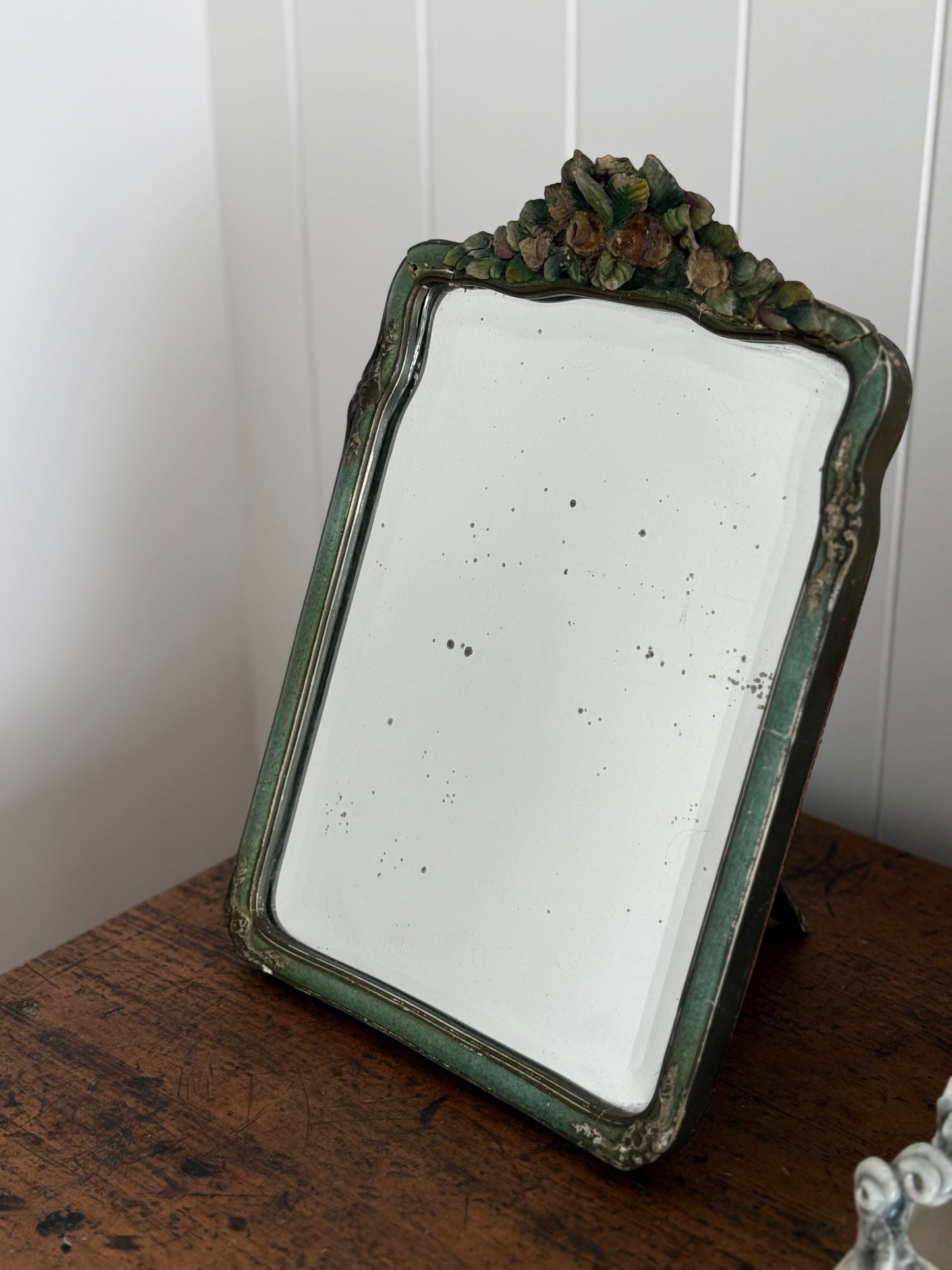Vintage Barbola Mirror- green