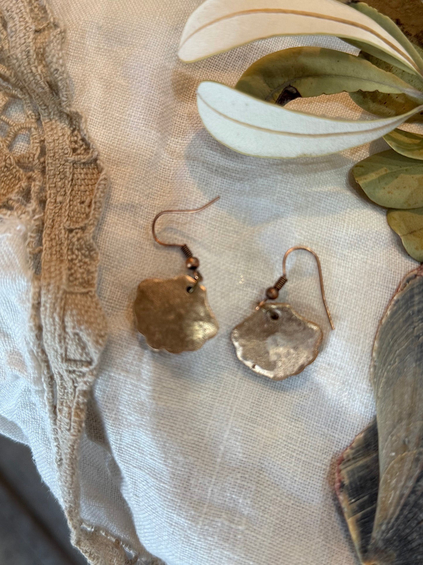 Seashell Copper Earrings - 4