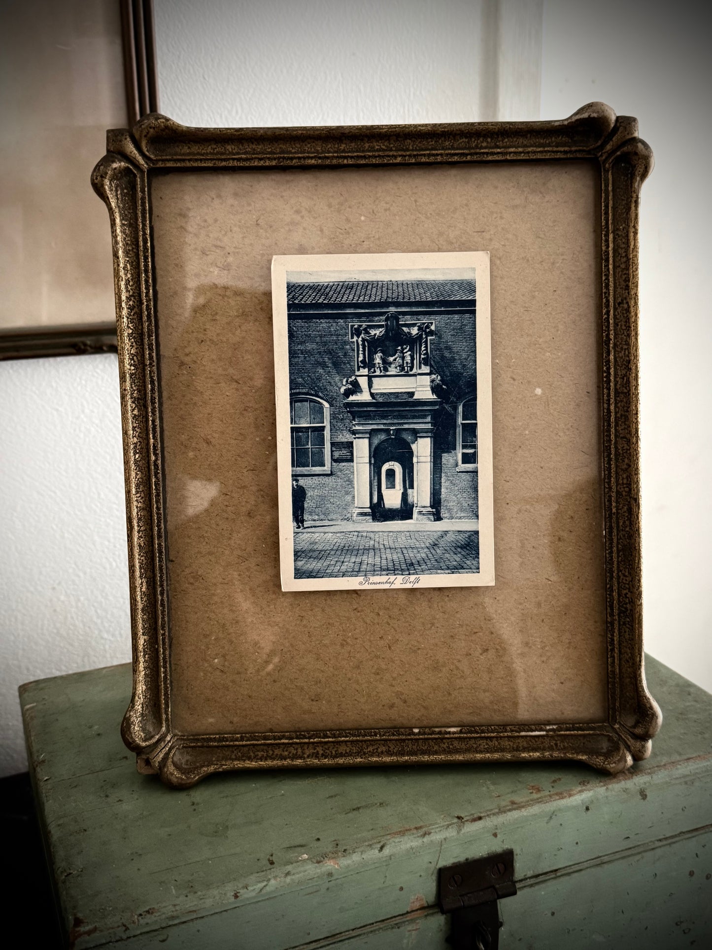 Vintage Framed Postcard - Blue