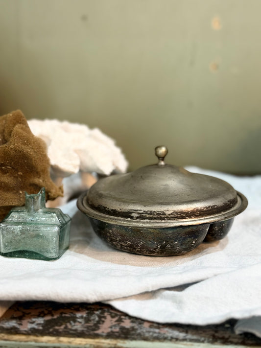 Old Silver Dish with Lid