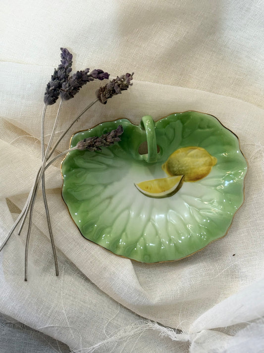Vintage Green Lemon Plate