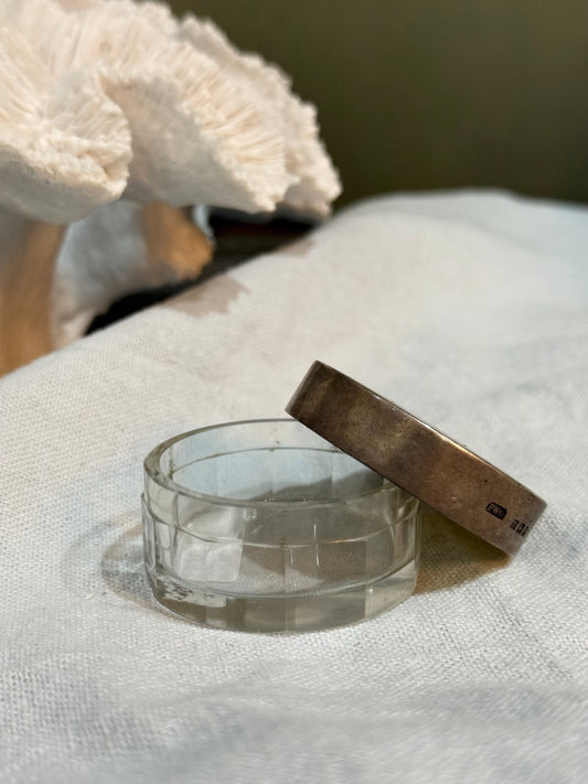 Vintage Tiny Cosmetic Dish with Lid