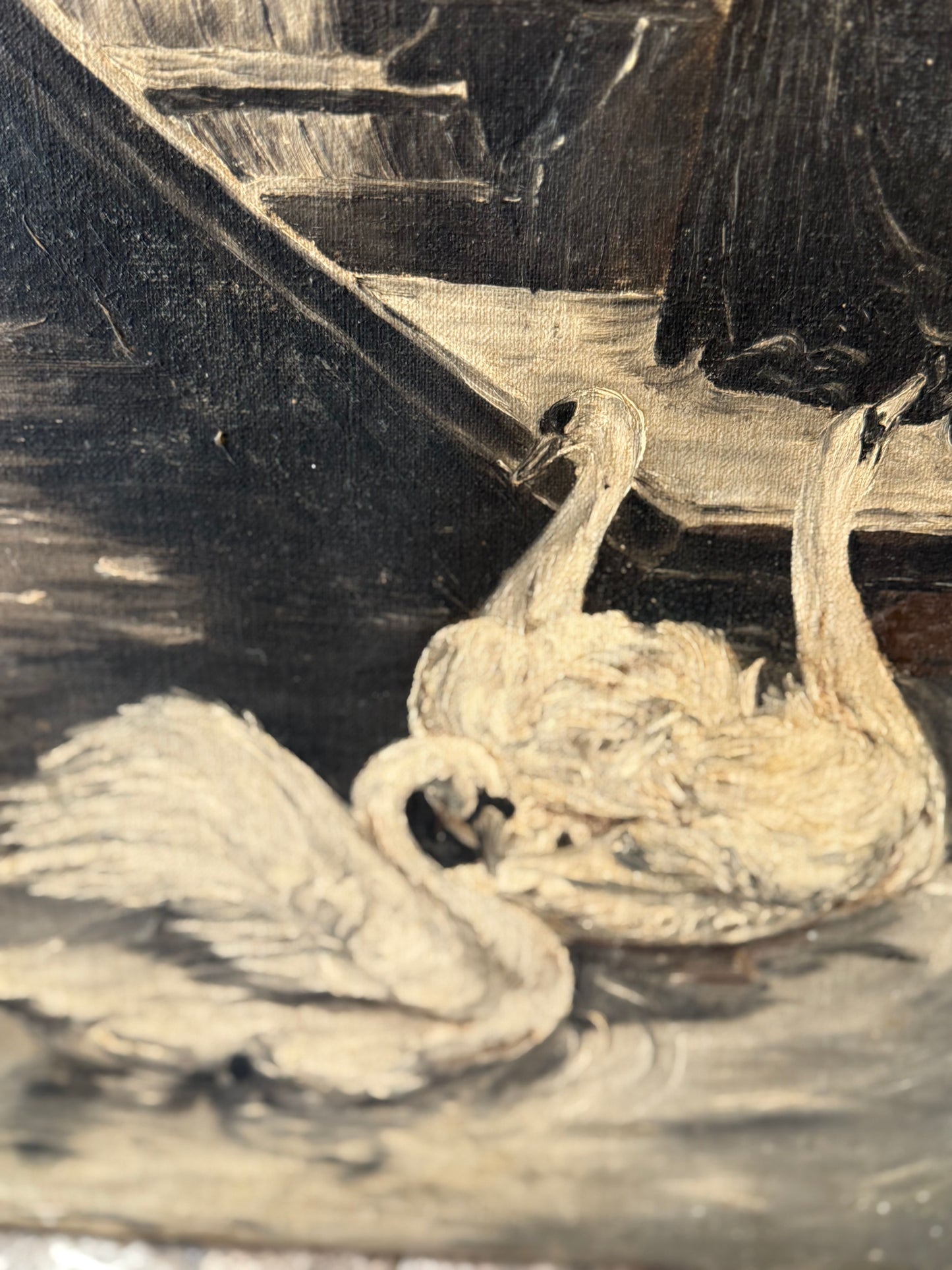 Antique Swan Painting