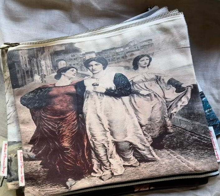 Canvas Clutch Bag - Italian Girls - Barbara O'Donovan Design