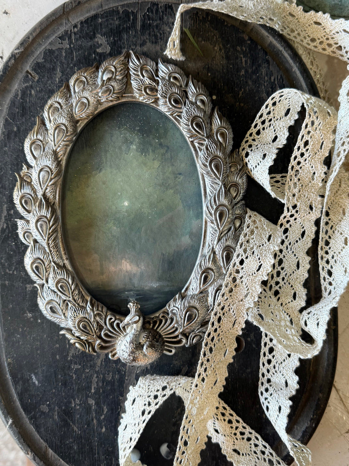 "The Sea and the Moon” series II - #4 mini oval seascape by Fonda Shae