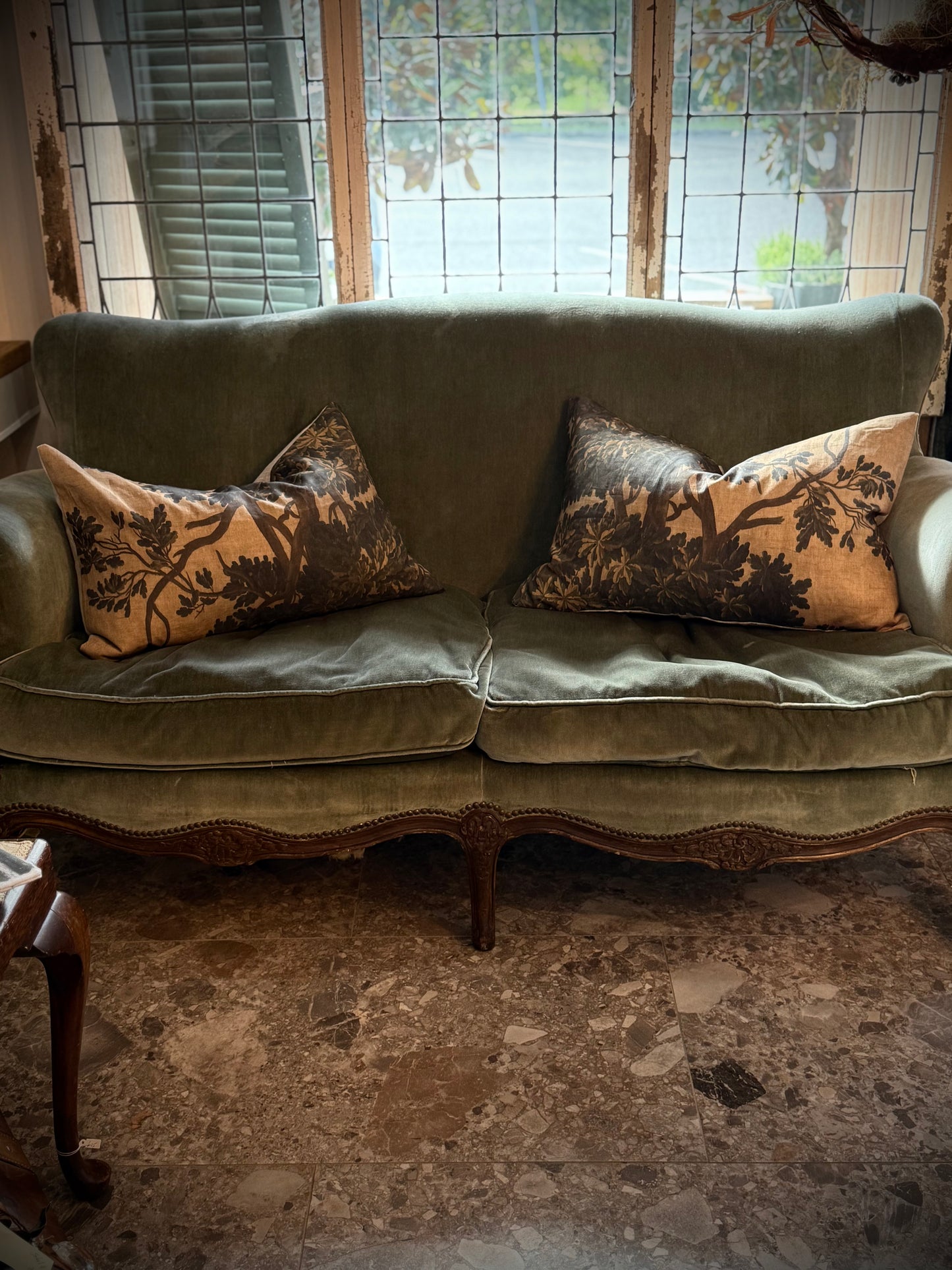 Golden Tapestry Linen Cushion - 60cmx40cm