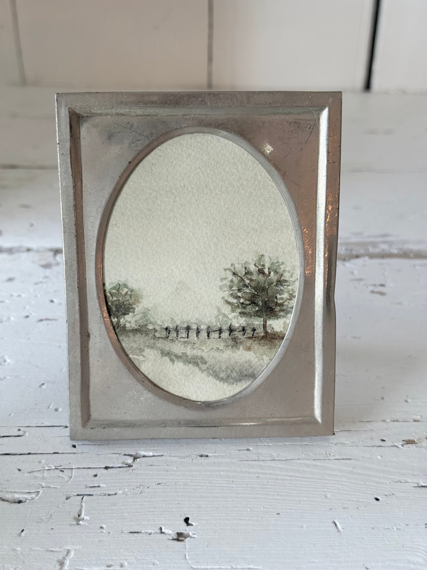 Mini Water Colour Landscape by JJ - Silver Simplicity Frame