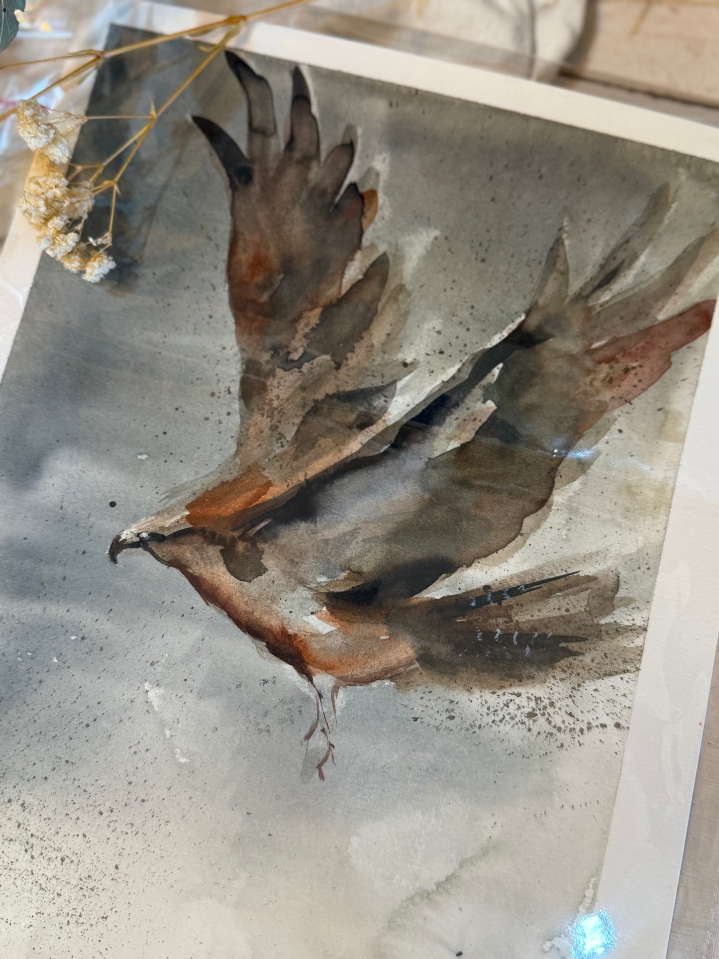 Water Colour; Wings of Strength - unframed - Linda Titow