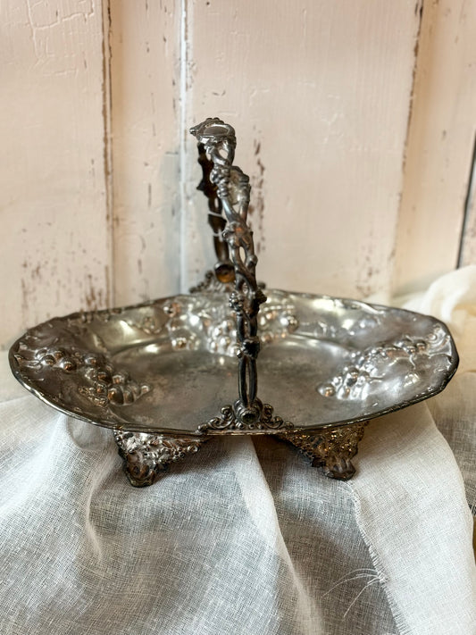 Vintage Silver Grapevine Tray
