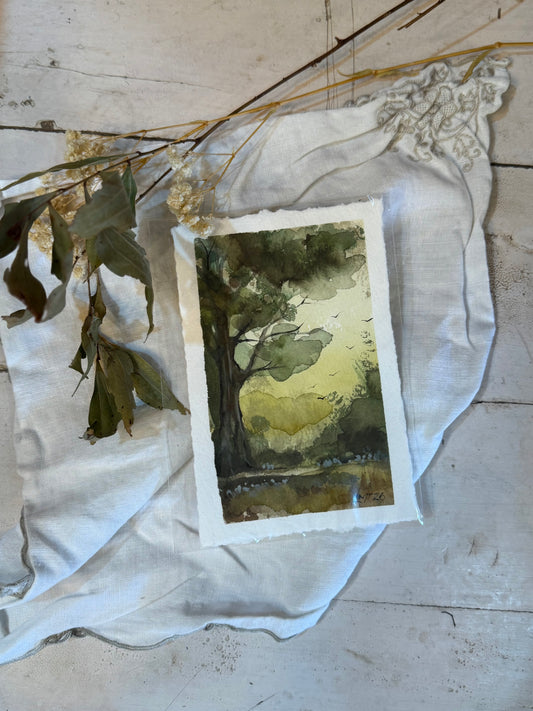Water Colour; Green Symphony - unframed - Linda Titow