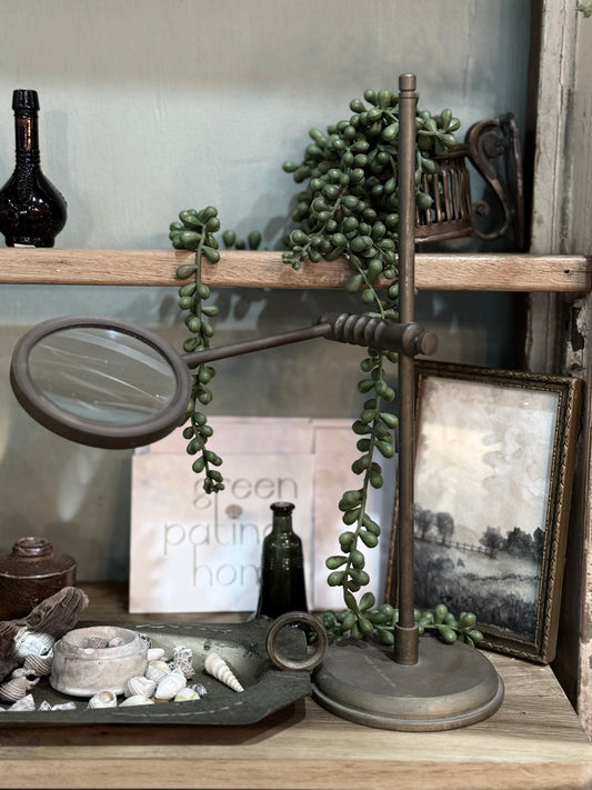 Vintage Magnifying Glass on Stand - Brass