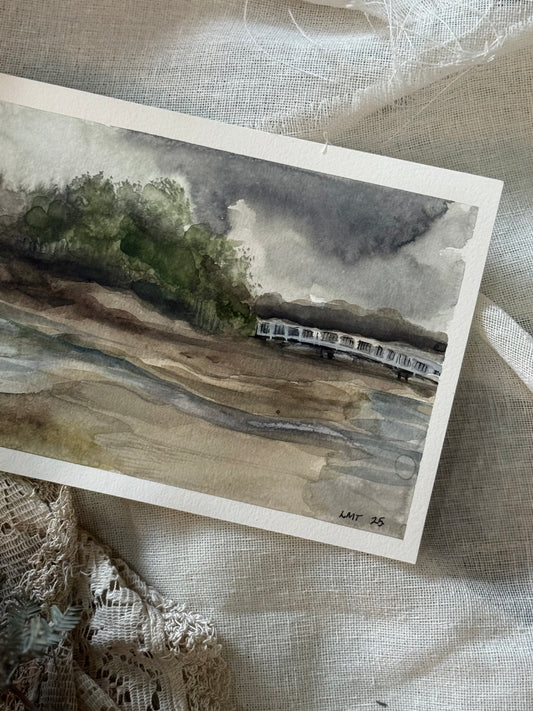 Water Colour; Crescent Head Low Tide - unframed - Linda Titow