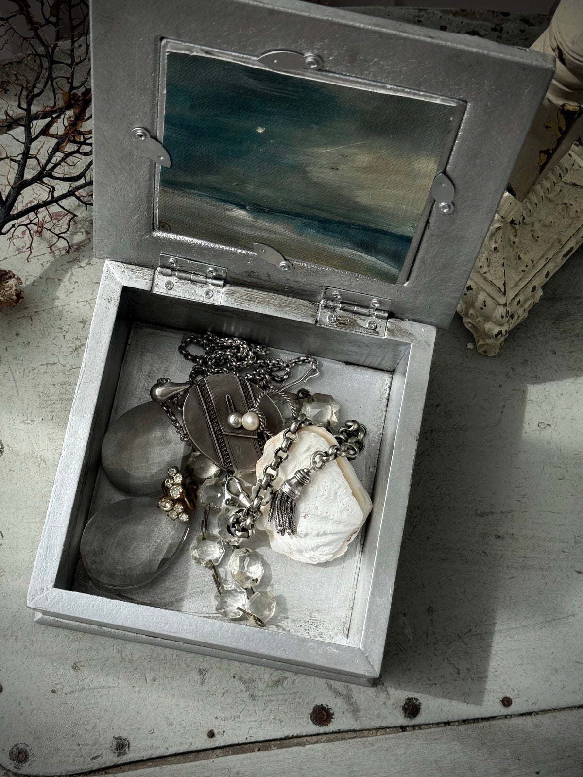 "The Sea and the Moon” series - #6 mini box seascape by Fonda Shae