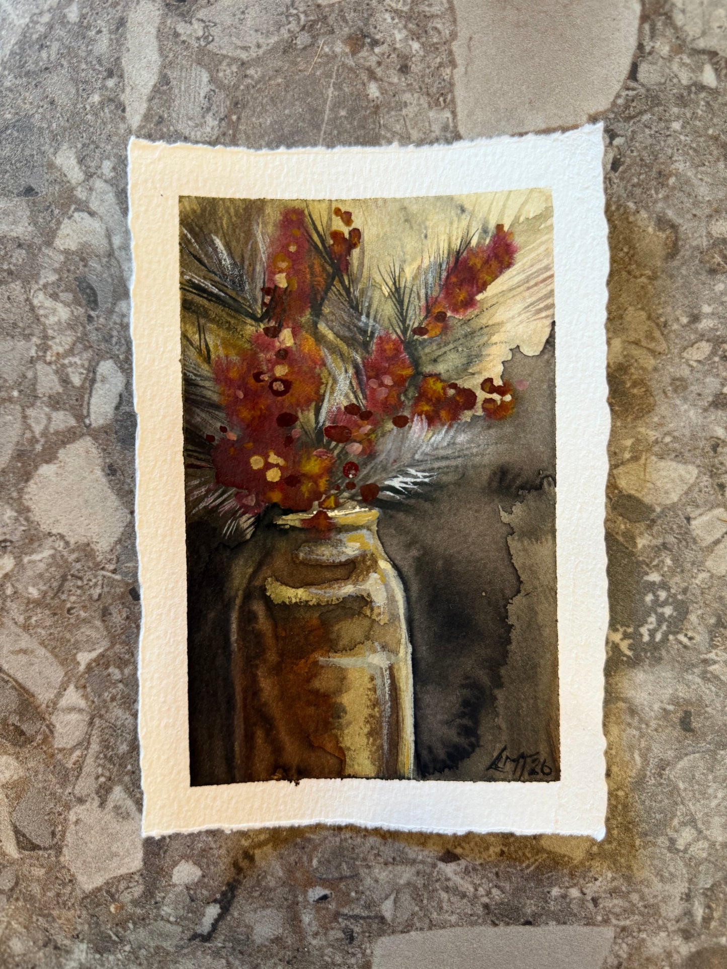 Water Colour; Bottlebrush - unframed - Linda Titow