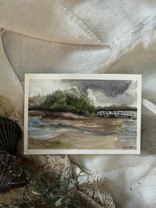Water Colour; Crescent Head Low Tide - unframed - Linda Titow