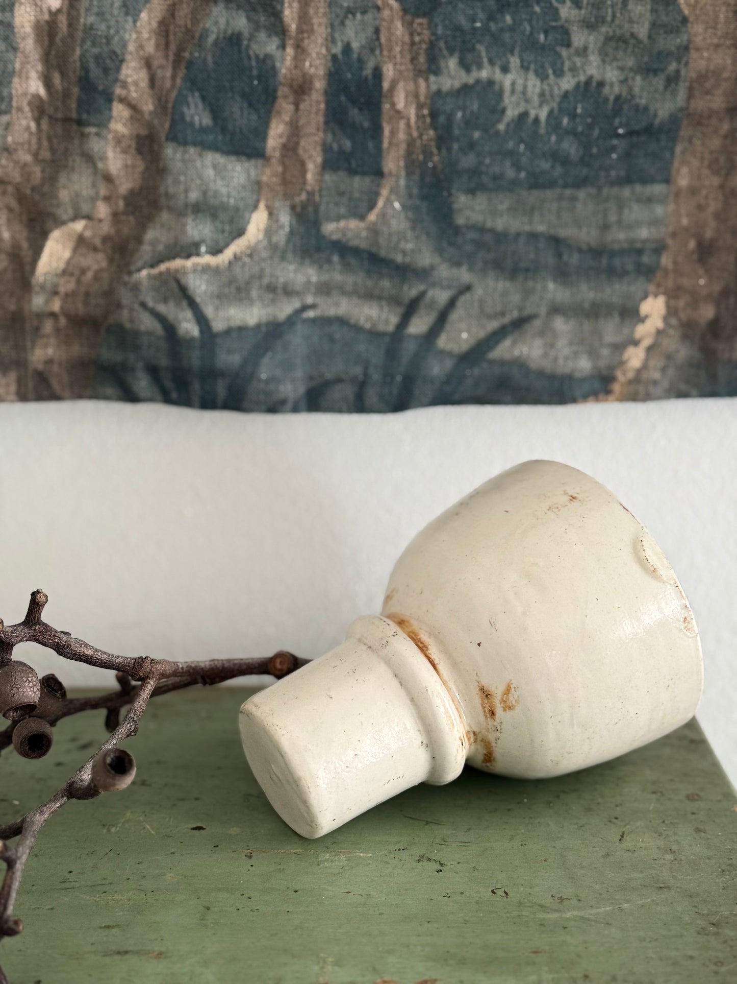 Large Vintage Cream Ceramic Insulator