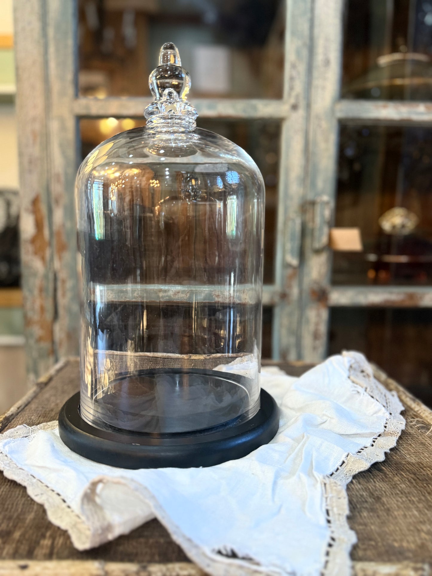 Large Glass Dome Cloche and Base