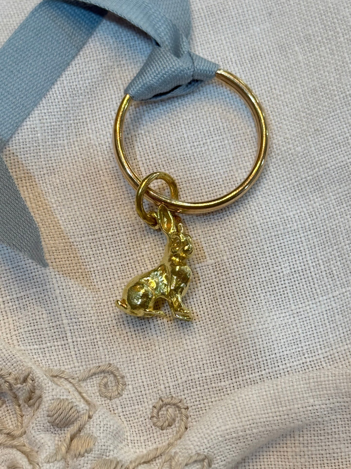 Tiny Rabbit Keyring - gold