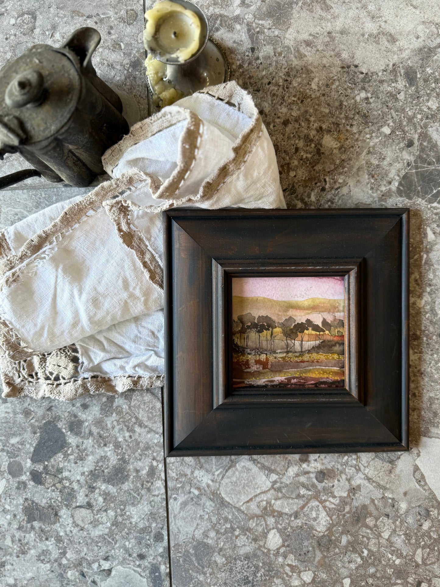 Water Colour; Umber Earth - framed - Linda Titow