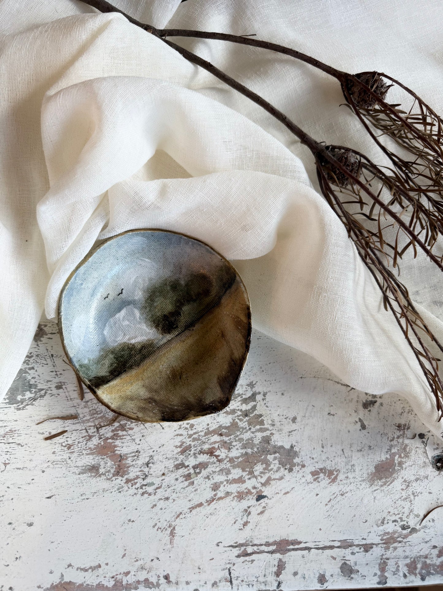 Linda Titow Art - Landscape Dish with pourer - Small