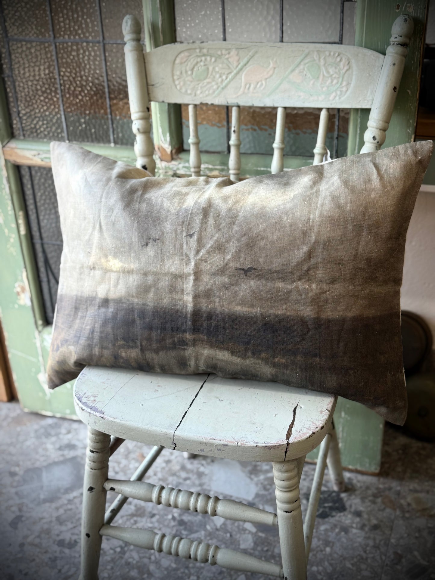 Marshes Linen Cushion - 62cmx40cm