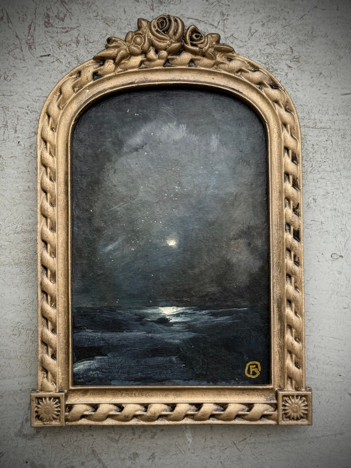 "The Sea and the Moon” series - #3 mini seascape by Fonda Shae