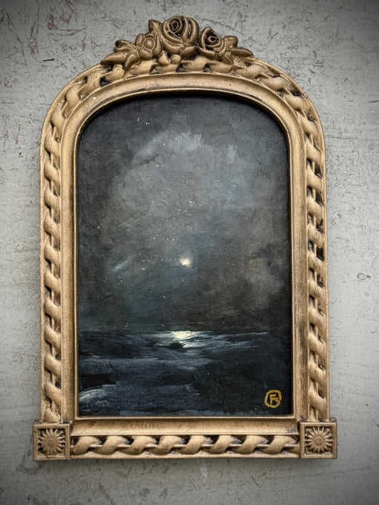 "The Sea and the Moon” series - #3 mini seascape by Fonda Shae