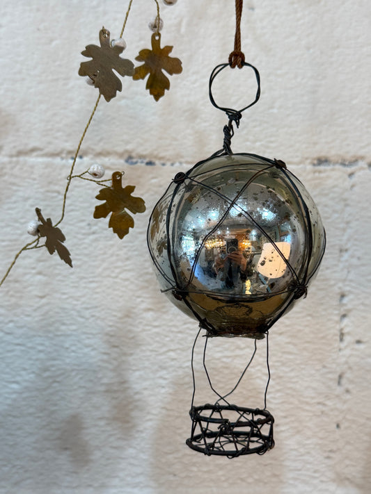 Glass Hot Air Ballon - hanging ornament