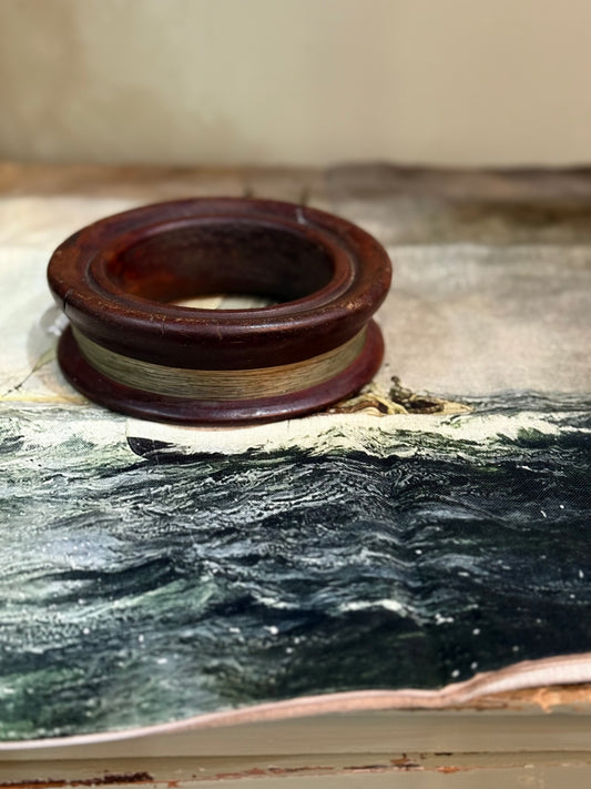 Old Timber Fishing Reel - round