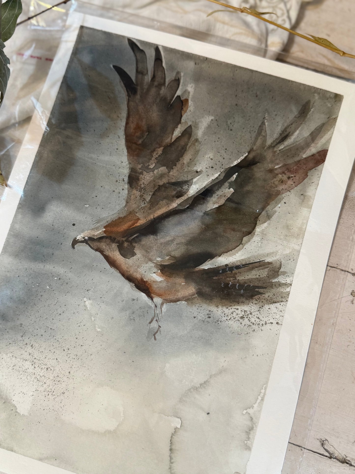 Water Colour; Wings of Strength - unframed - Linda Titow