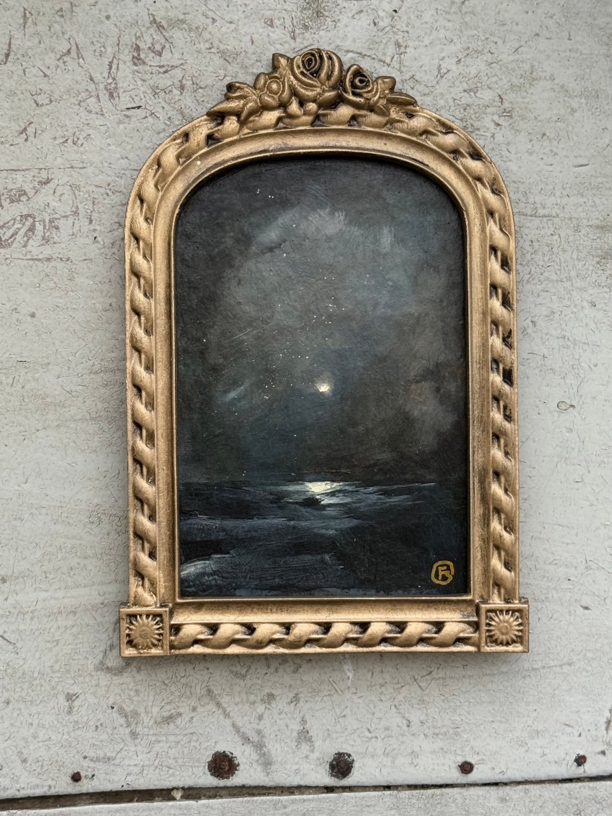 "The Sea and the Moon” series - #3 mini seascape by Fonda Shae